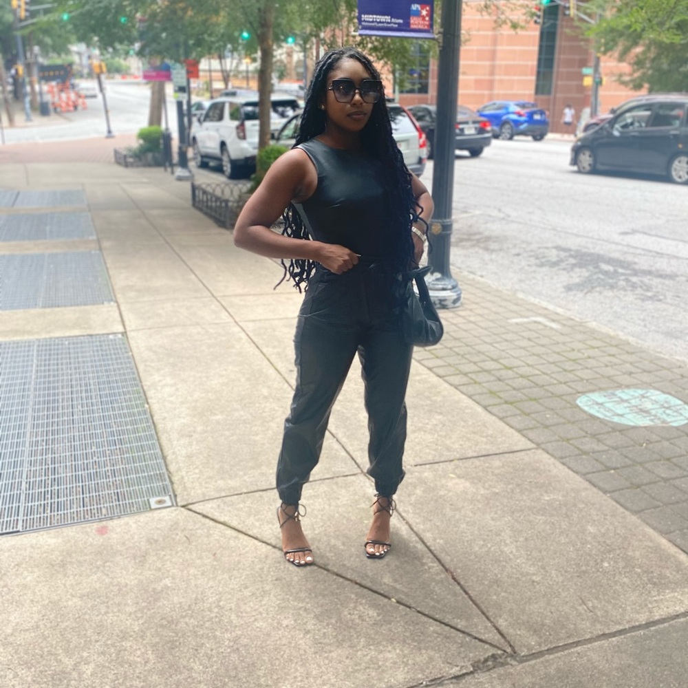 All black leather outfits